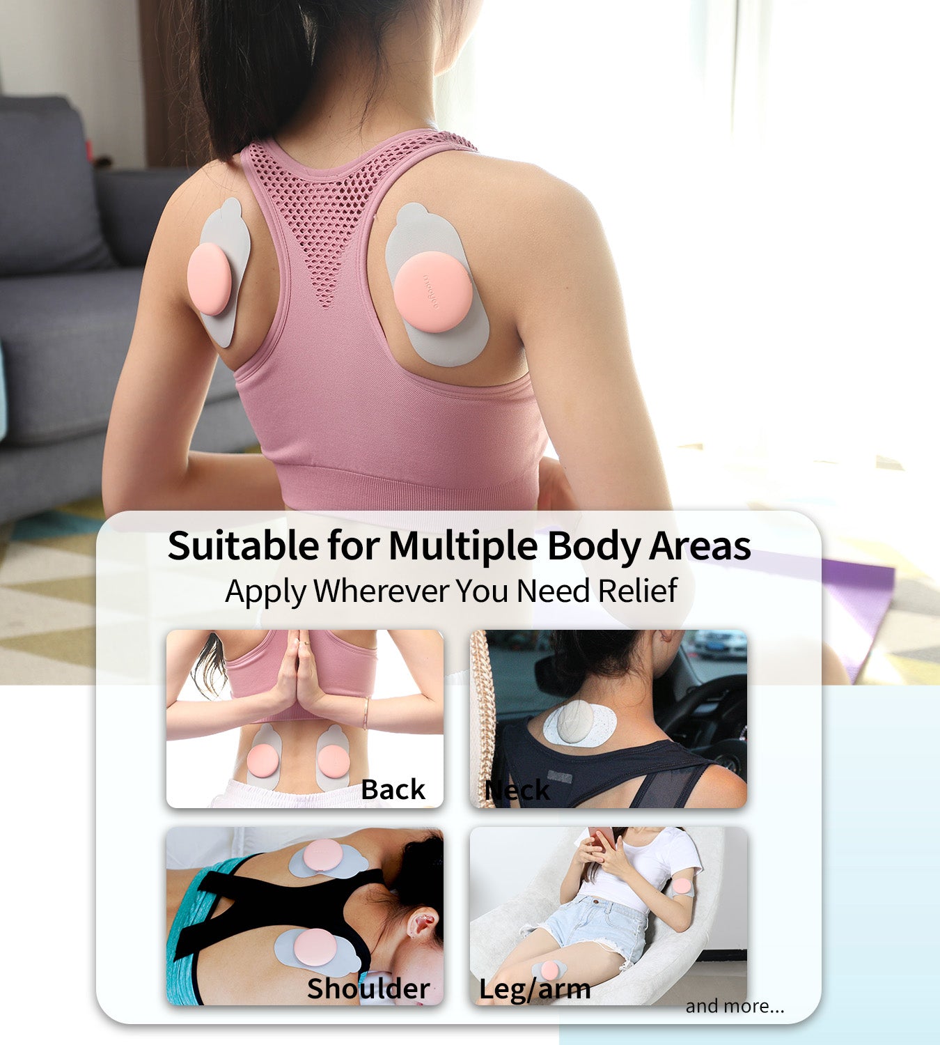 Mooyee M2 Wireless TENS Unit Muscle Stimulator, 18 Modes EMS Muscle Stimulator APP Control Deep Tissue Massager for Pain Relief, Muscle Soreness and Recovery in Back, Neck, Shoulders, Legs and Arms