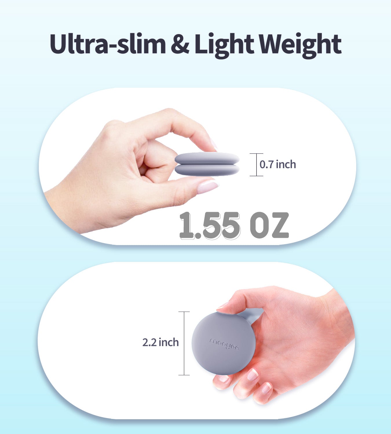 Mooyee M2 Wireless Tens Unit for Pain Relief, 18 Modes Smart APP Tens Massager for Back, Neck, Shoulder, Sciatica Pain Relief and Muscle Recovery(Grey)