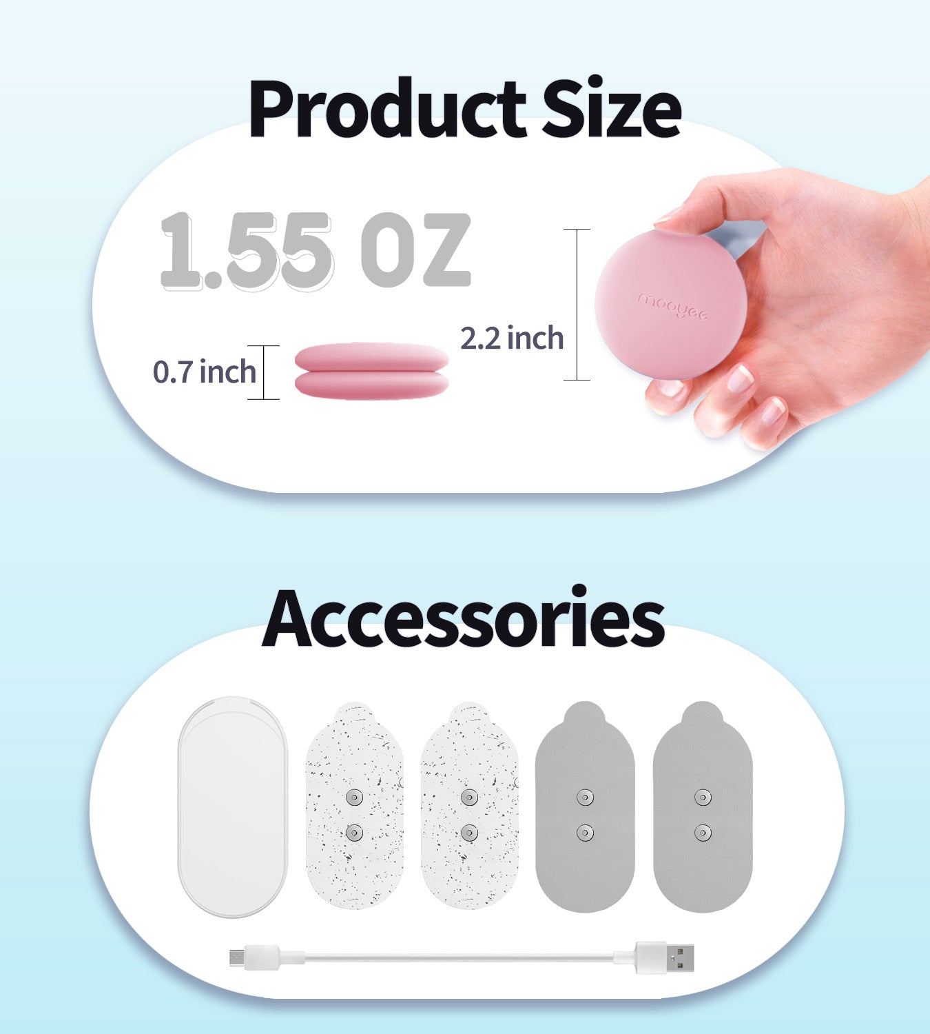 Mooyee M2 Wireless TENS Unit Muscle Stimulator, 18 Modes EMS Muscle Stimulator APP Control Deep Tissue Massager for Pain Relief, Muscle Soreness and Recovery in Back, Neck, Shoulders, Legs and Arms