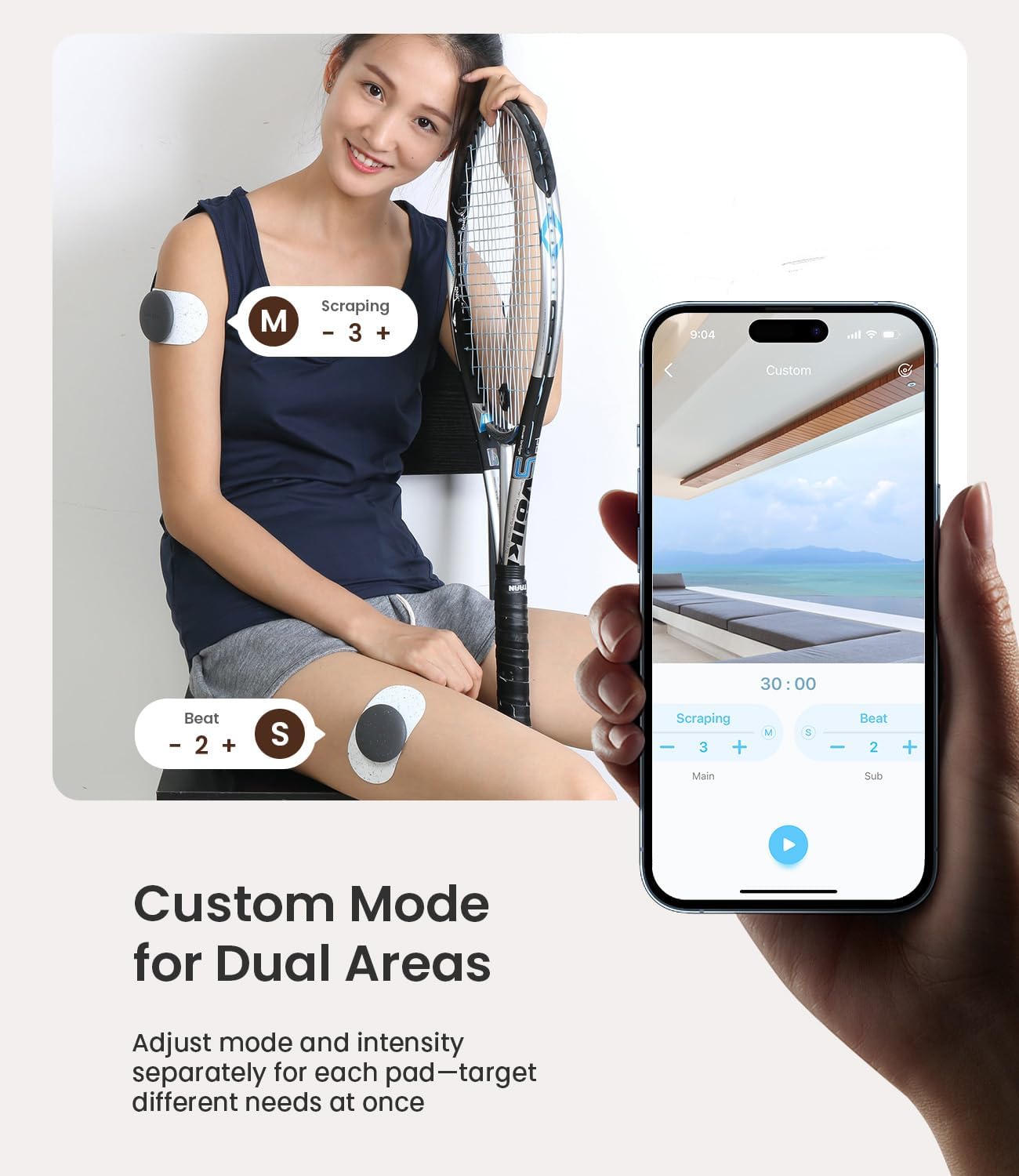 Mooyee Wireless TENS Unit Muscle Stimulator with APP, 18 Modes EMS Muscle Stimulator Deep Tissue Massager for Pain Relief, Muscle Soreness and Recovery in Back, Neck, Shoulders, Legs and Arms