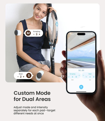 Mooyee Wireless TENS Unit Muscle Stimulator with APP, 18 Modes EMS Muscle Stimulator Deep Tissue Massager for Pain Relief, Muscle Soreness and Recovery in Back, Neck, Shoulders, Legs and Arms