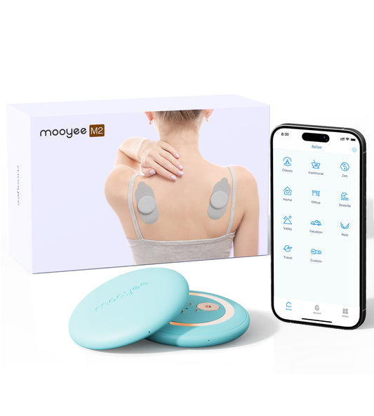 Mooyee Wireless Tens Unit for Pain Relief, 18 Modes Smart APP Tens Massager for Back, Neck, Shoulder, Sciatica Pain Relief and Muscle Recovery(Blue)