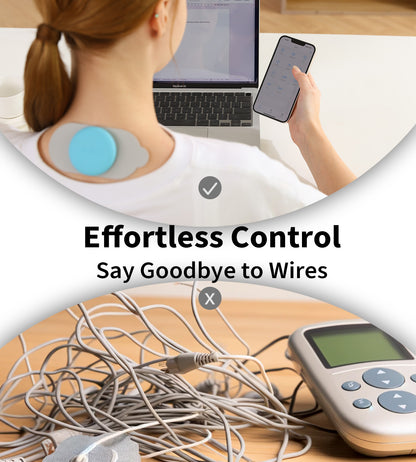 Mooyee Wireless Tens Unit for Pain Relief, 18 Modes Smart APP Tens Massager for Back, Neck, Shoulder, Sciatica Pain Relief and Muscle Recovery(Blue)