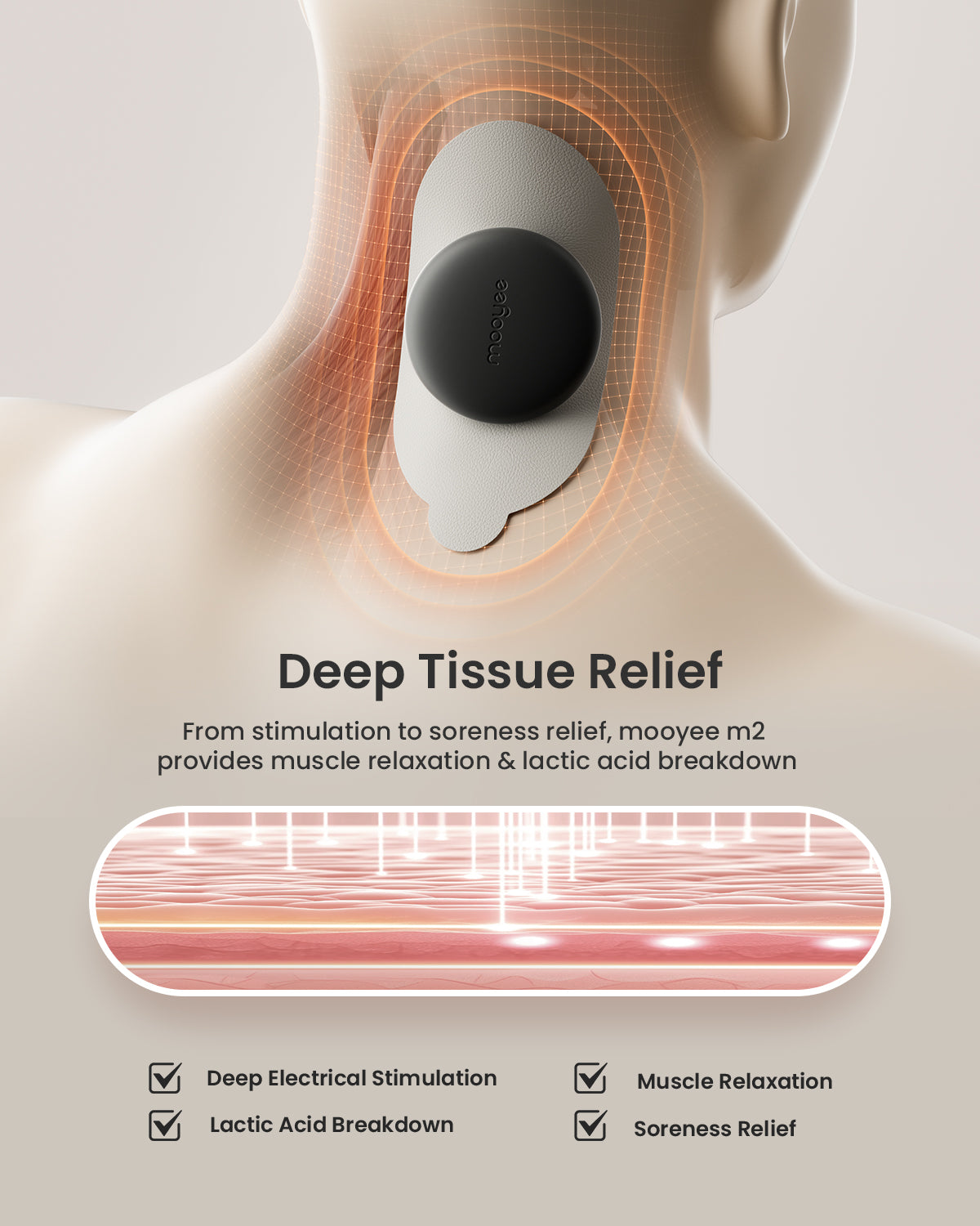 Mooyee Wireless TENS Unit Muscle Stimulator with APP, 18 Modes EMS Muscle Stimulator Deep Tissue Massager for Pain Relief, Muscle Soreness and Recovery in Back, Neck, Shoulders, Legs and Arms