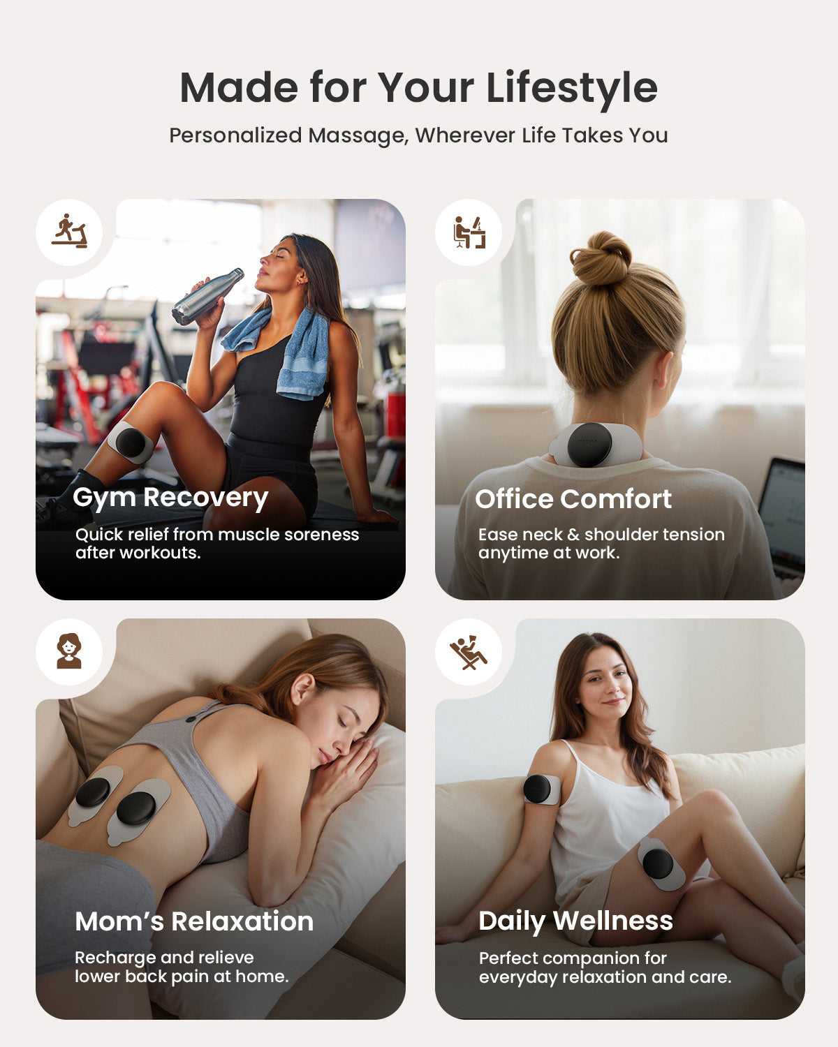 Mooyee Wireless TENS Unit Muscle Stimulator with APP, 18 Modes EMS Muscle Stimulator Deep Tissue Massager for Pain Relief, Muscle Soreness and Recovery in Back, Neck, Shoulders, Legs and Arms