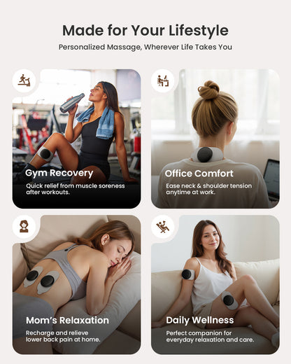 Mooyee Wireless TENS Unit Muscle Stimulator with APP, 18 Modes EMS Muscle Stimulator Deep Tissue Massager for Pain Relief, Muscle Soreness and Recovery in Back, Neck, Shoulders, Legs and Arms