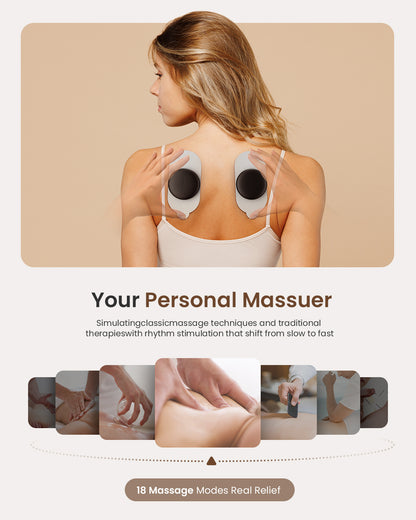 Mooyee Wireless TENS Unit Muscle Stimulator with APP, 18 Modes EMS Muscle Stimulator Deep Tissue Massager for Pain Relief, Muscle Soreness and Recovery in Back, Neck, Shoulders, Legs and Arms